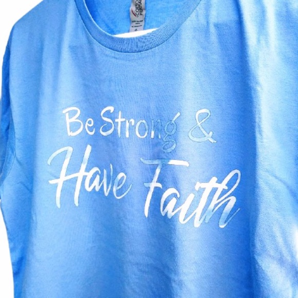 Cotton Heritage Tops - NWOT Handmade Design Strong & Faith Tee